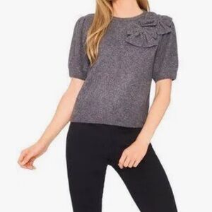 CeCe Charcoal Puff Sleeve Blouse
